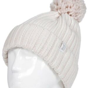 Heat Holders Ladies pom pom hat arden creme one size