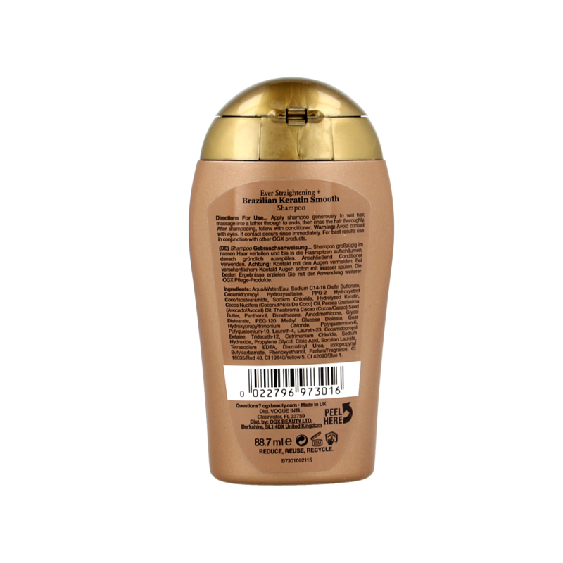 OGX Travelsize brazilian keratin smooth shampoo - Afbeelding 2