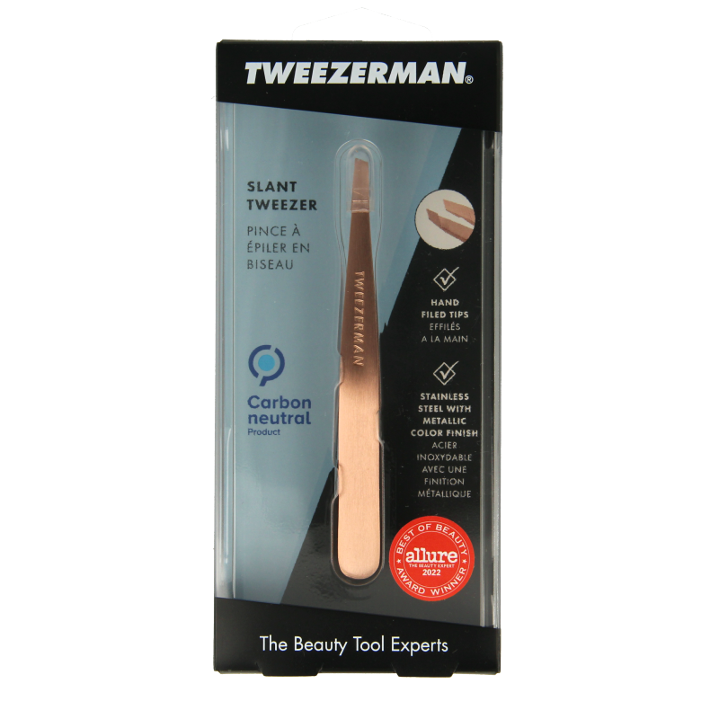 Tweezerman Slant tweezer rose goud