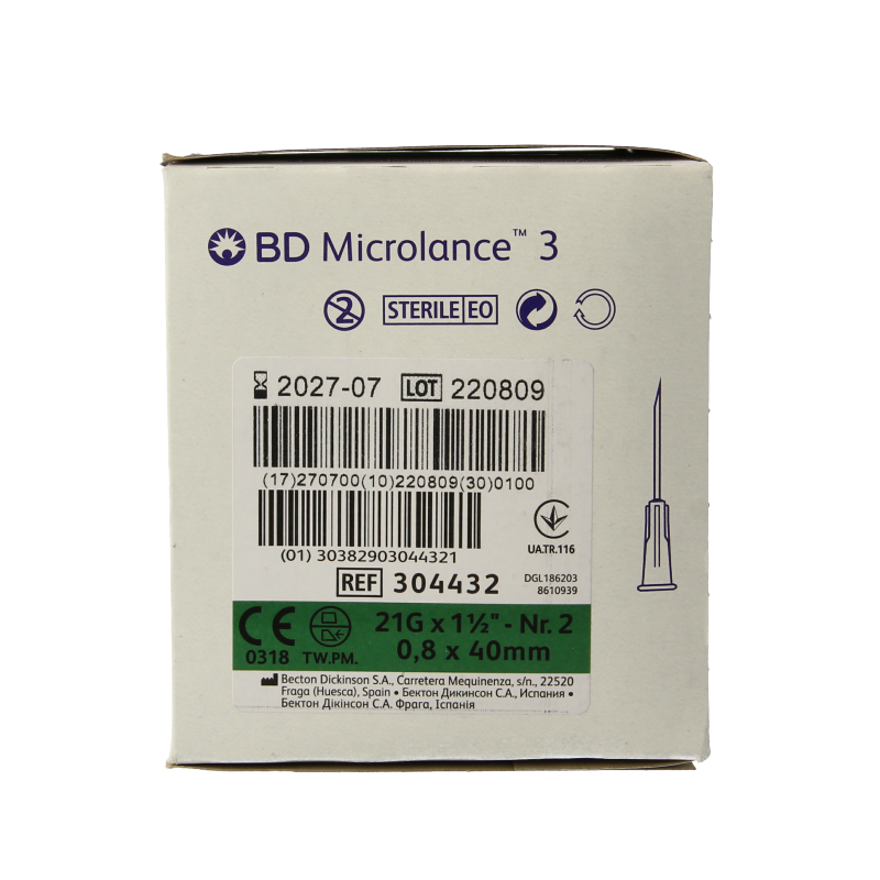 Becton Injectienaald B/D microlance 0.80 x 40 - Afbeelding 2