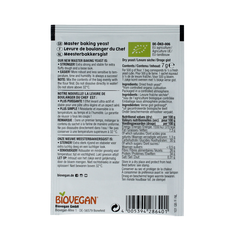 Biovegan Gist glutenvrij bio - Afbeelding 2