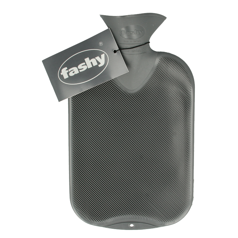 Fashy Kruik warmwater zak antraciet dubbele ribbel