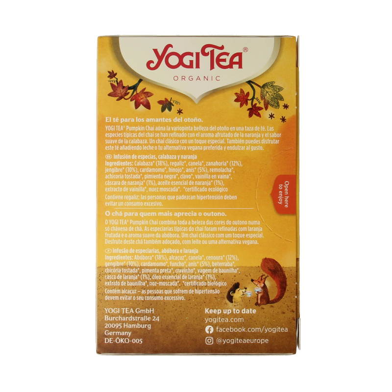 Yogi Tea Pumpkin chai bio - Afbeelding 3