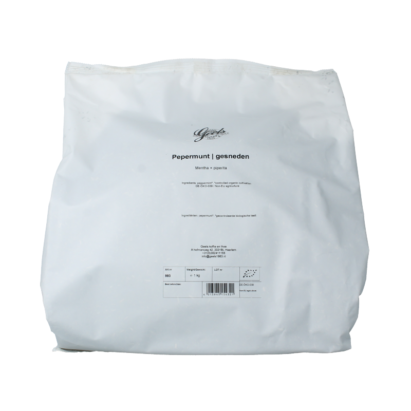 Geels Pepermuntblad gesneden bio