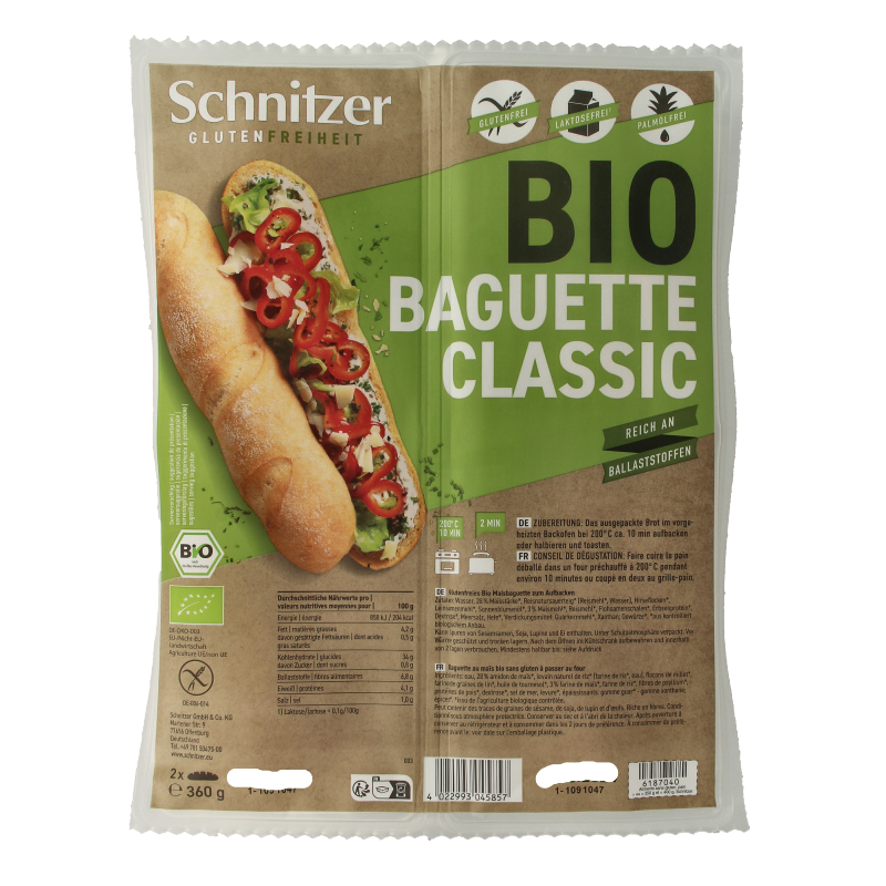 Schnitzer Baguette classic glutenvrij bio