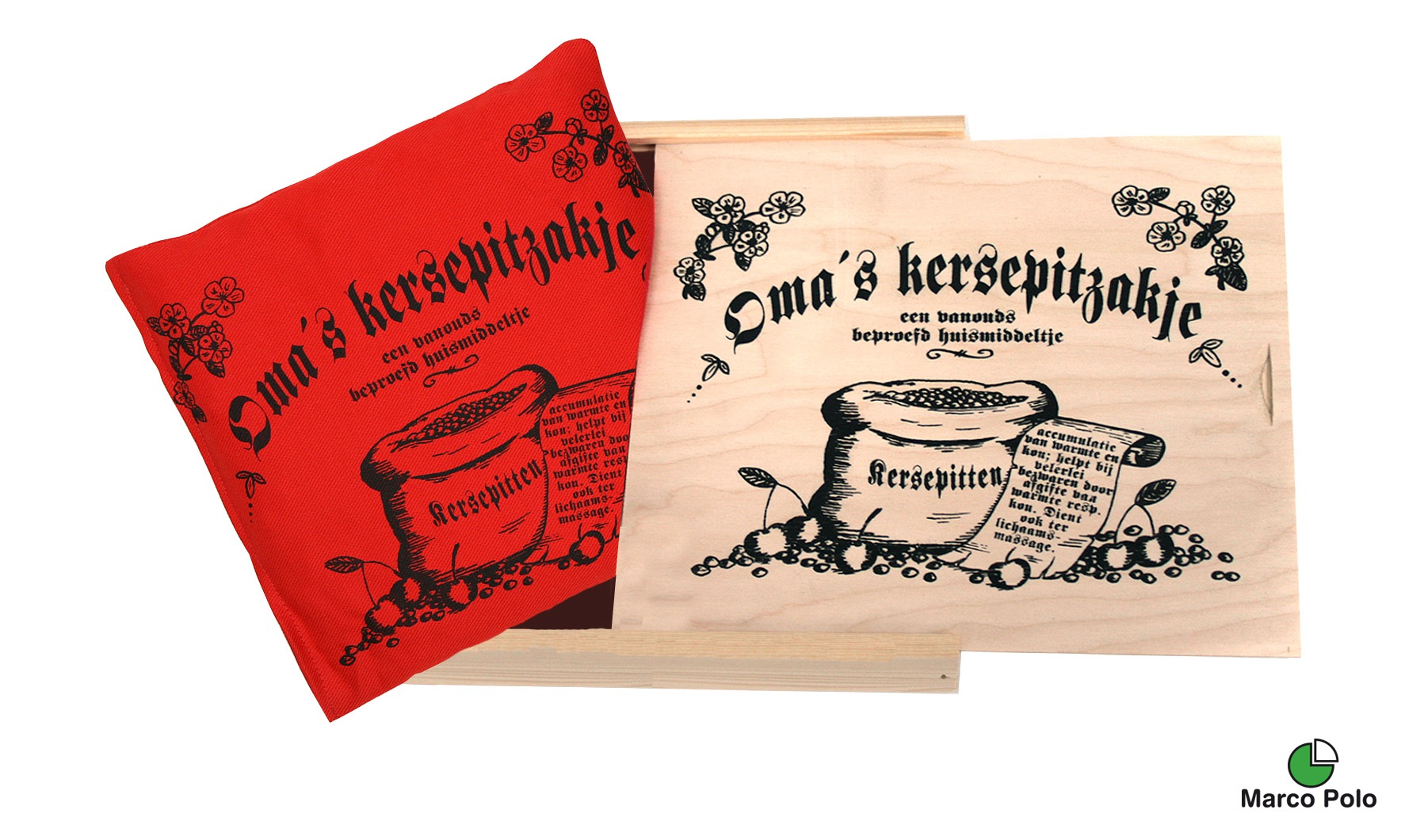 Marco Polo Kersenpitkussen oma's in kist