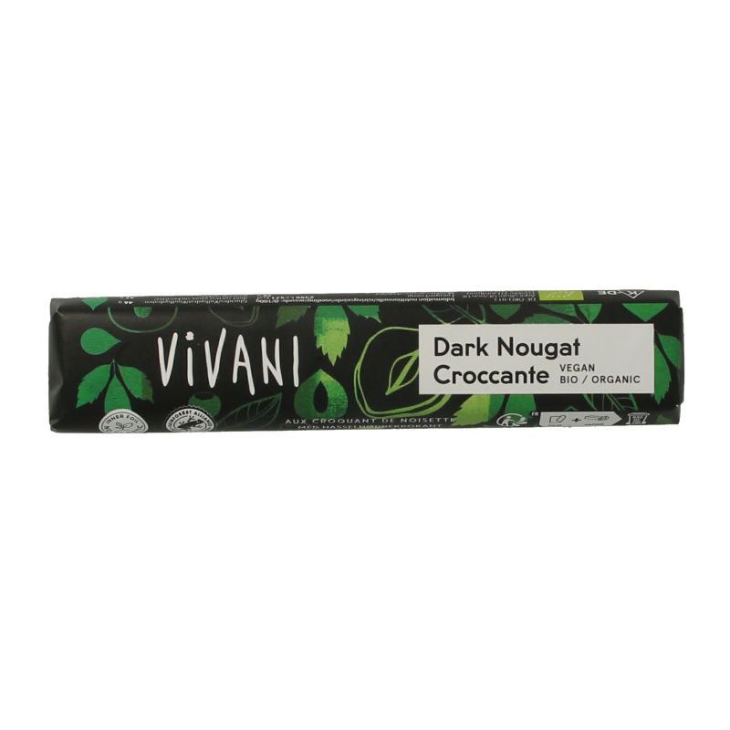 Vivani Chocolate To Go dark nougat croccante bio