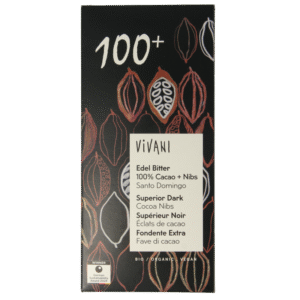 Vivani Chocolade puur 100% + cacao nibs bio