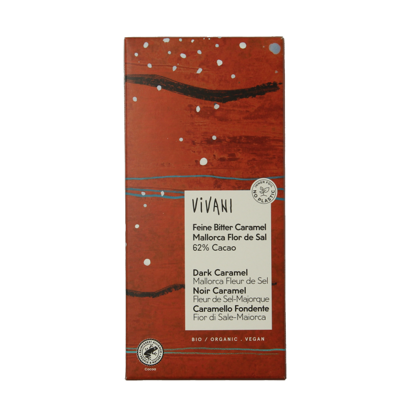 Vivani Chocolade puur caramel zeezout 62% bio