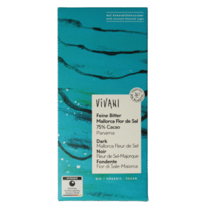 Vivani Chocolade puur zeezout 75% kokosbloesemsuiker bio