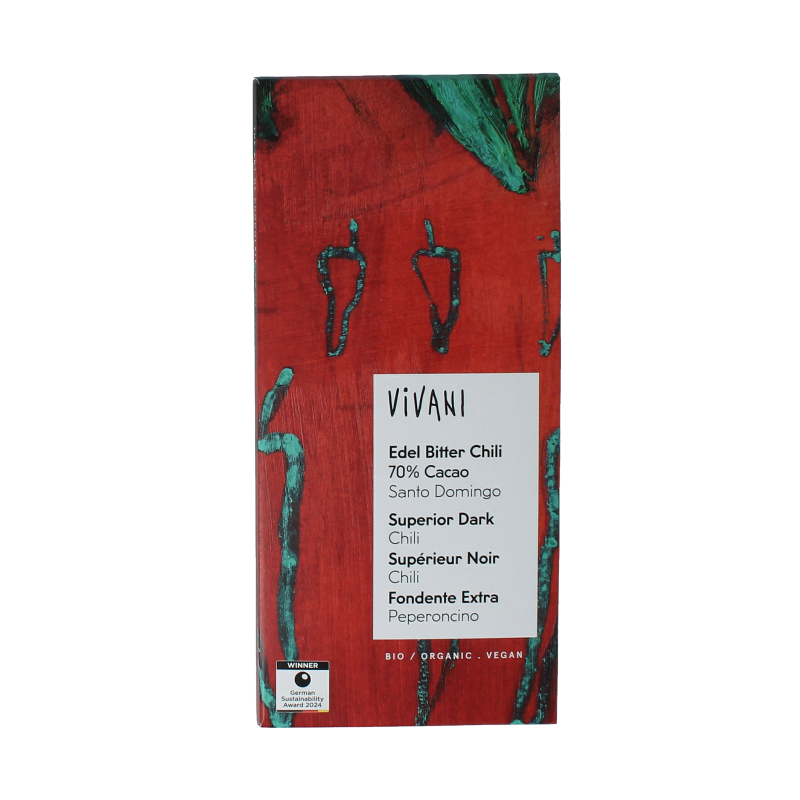 Vivani Chocolade puur chili 70% bio