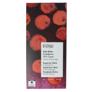 Vivani Chocolade puur cranberry 70% bio