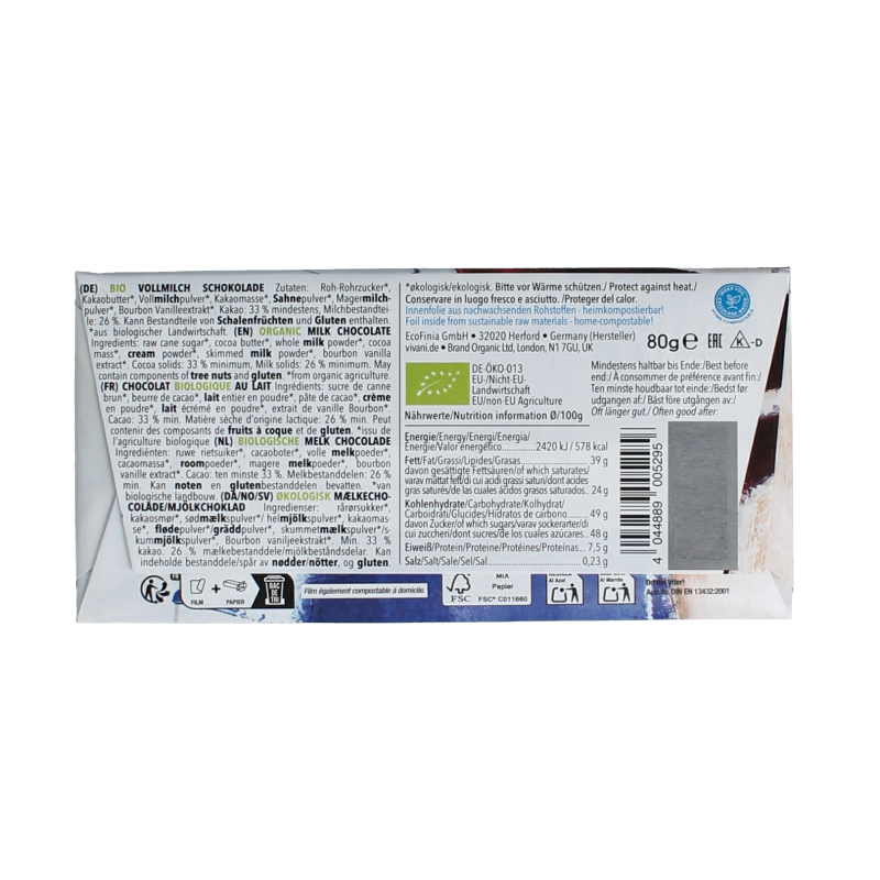 Vivani Chocolade melk bio - Afbeelding 2