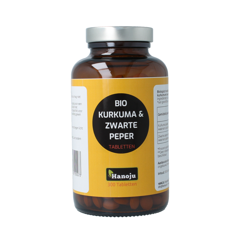 Hanoju Kurkumapoeder + piperine 500mg bio