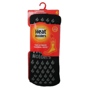 Heat Holders Mens socks anti slip 6-11 black/grey