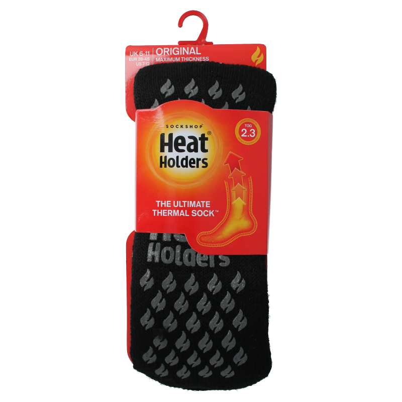 Heat Holders Mens socks anti slip 6-11 black/grey