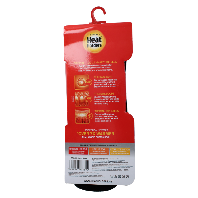 Heat Holders Mens socks anti slip 6-11 black/grey - Afbeelding 2