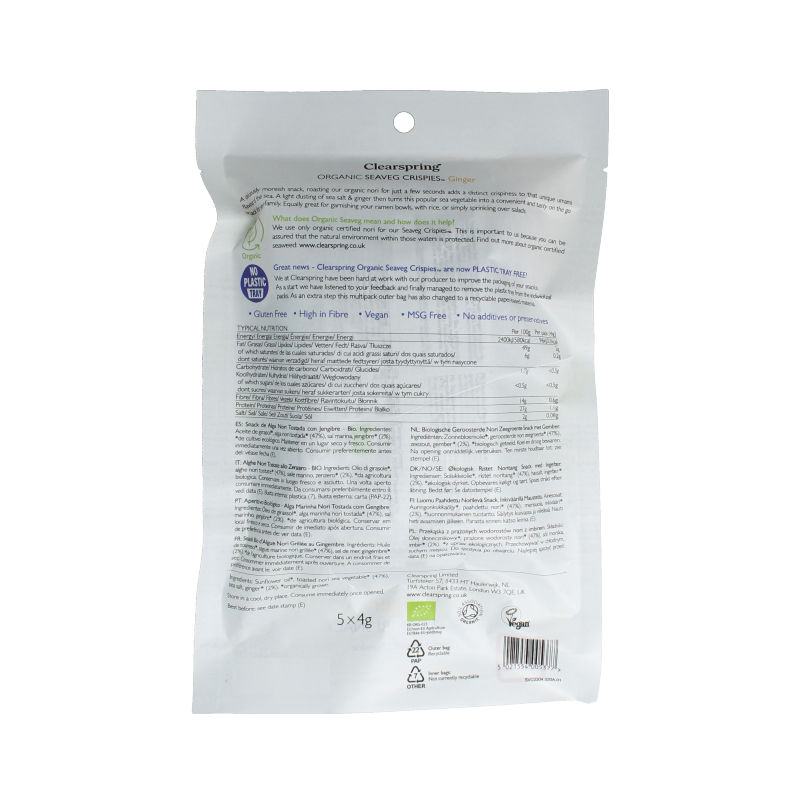 Clearspring Seaveg - crispies ginger multipack bio - Afbeelding 2