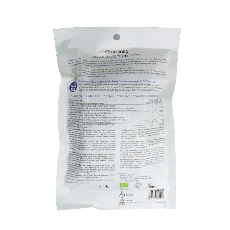 Clearspring Seaveg - Crispies turmeric multipack bio - Afbeelding 2