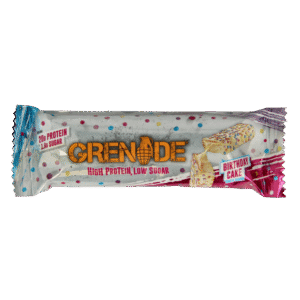 Grenade High protein bar birthday cake
