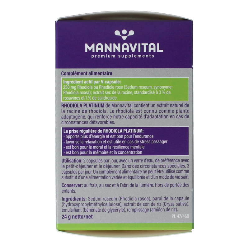 Mannavital Rhodiola platinum - Afbeelding 3