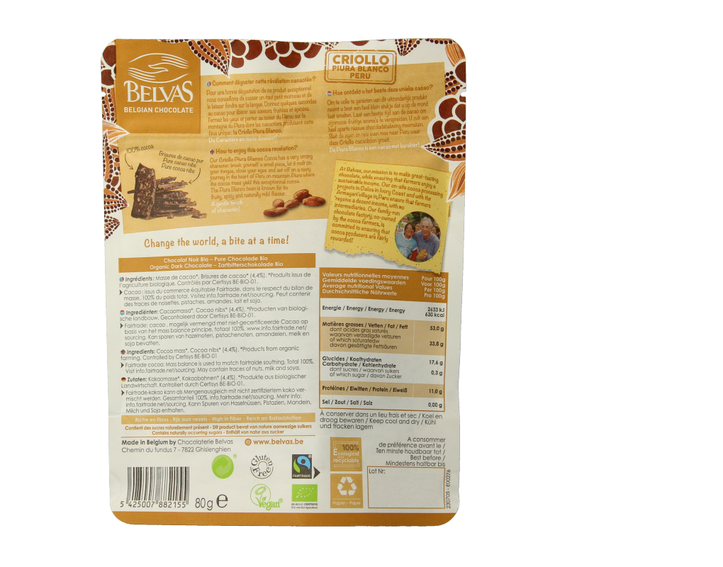 Belvas Thins dark 100% bio - Afbeelding 2