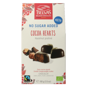 Belvas Choco hart hazelnoot praline bio