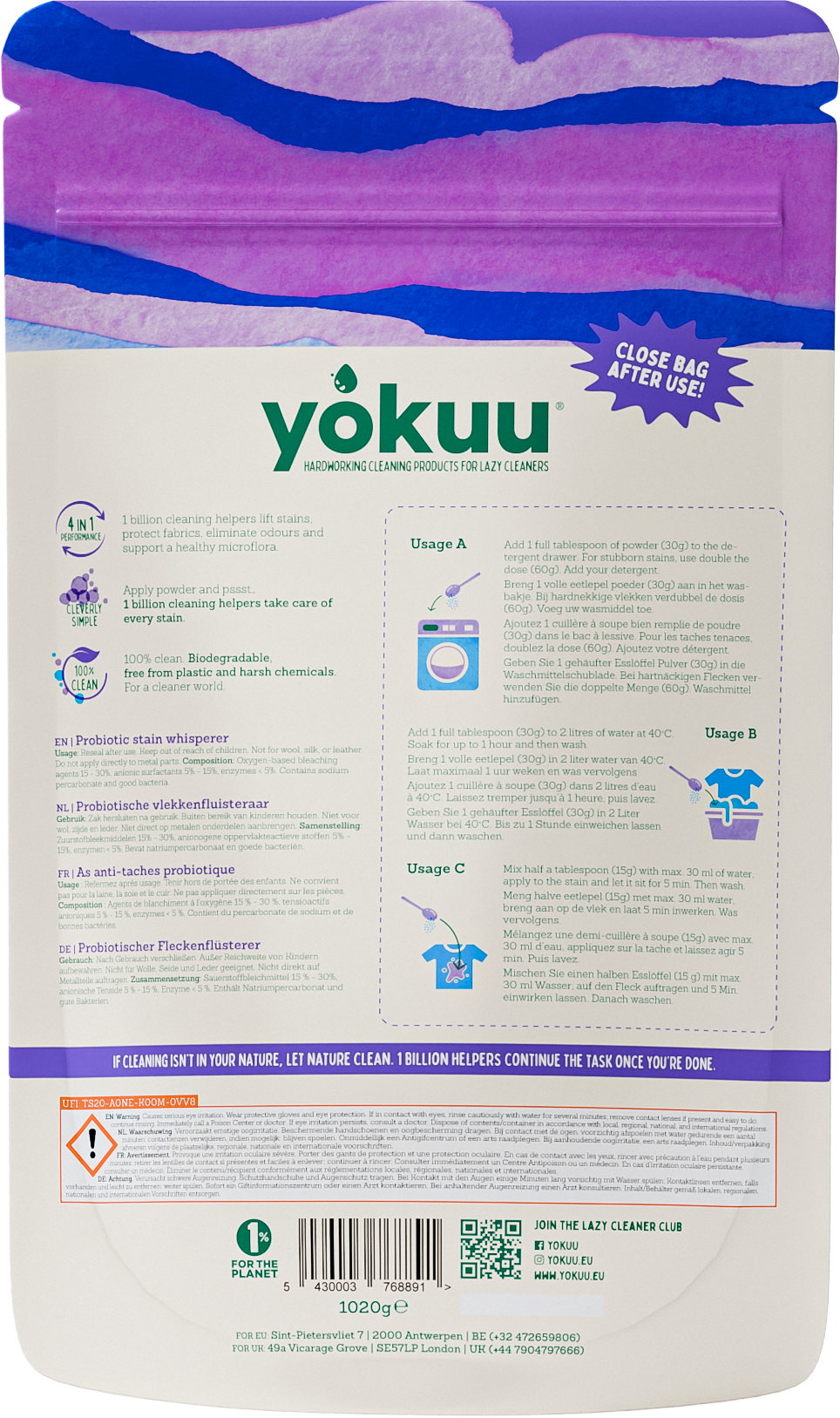 Yokuu 4 in 1 probiotische vlekkenfluisteraar gekl was - Afbeelding 2