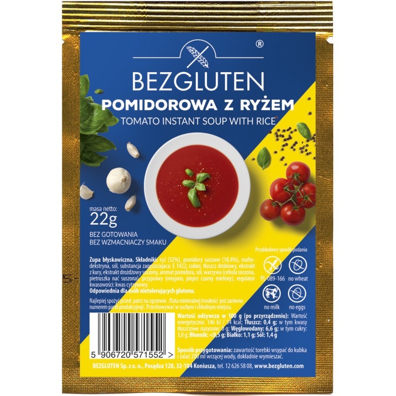 Bezgluten Tomatensoep glutenvrij