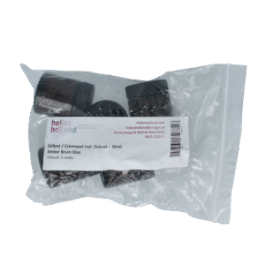 Helios Holland Zalfpot/cremepot incl deksel amber bruin glas 30ml