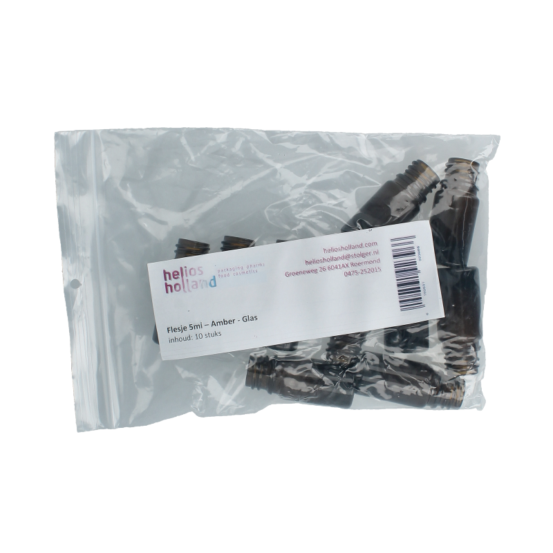 Helios Holland Flesje glas 5ml amber