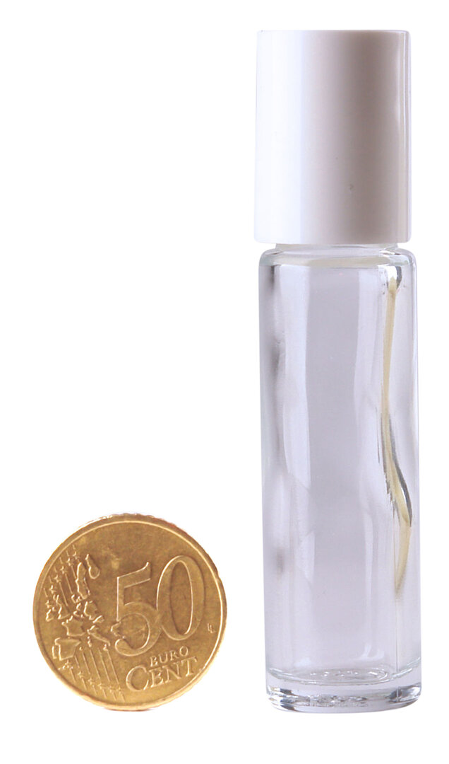 Helios Holland Rollerflesje helder glas 10ml incl witte dop