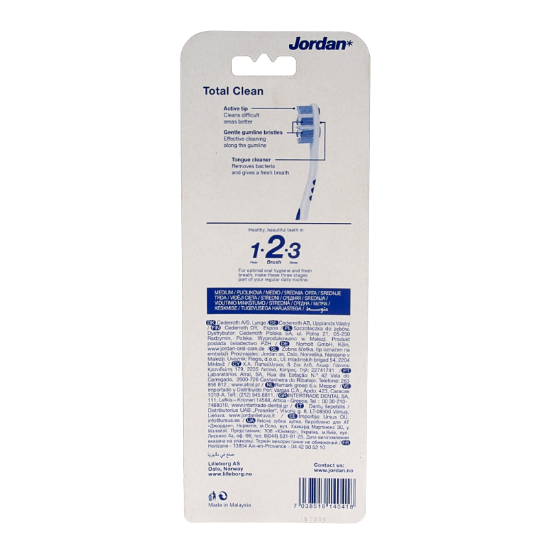 Jordan Tandenborstel totalclean medium - Afbeelding 2