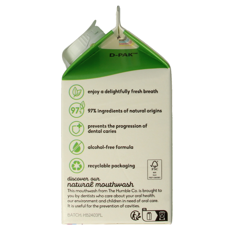 The Humble Co Mondwater fresh mint - Afbeelding 4