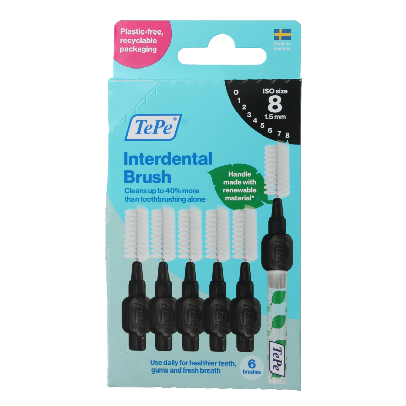 TePe Interdentale ragers original zwart 1,5mm maat 8