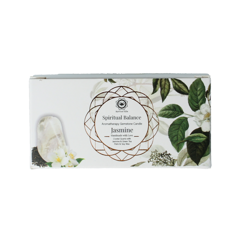 Green Tree Geurkaars edelsteen spiritueel balans jasmijn