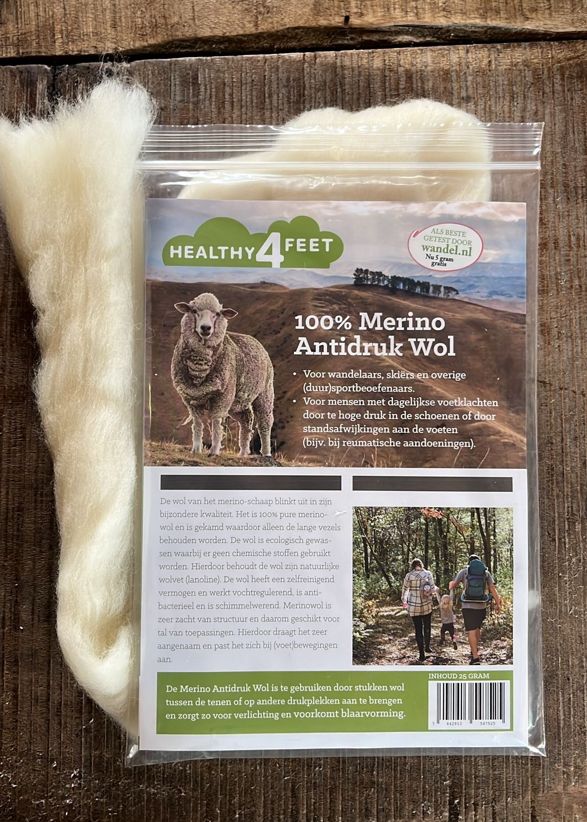 Healthy4Feet Wandel 100% Merino antidruk wol 15 + 5 gram