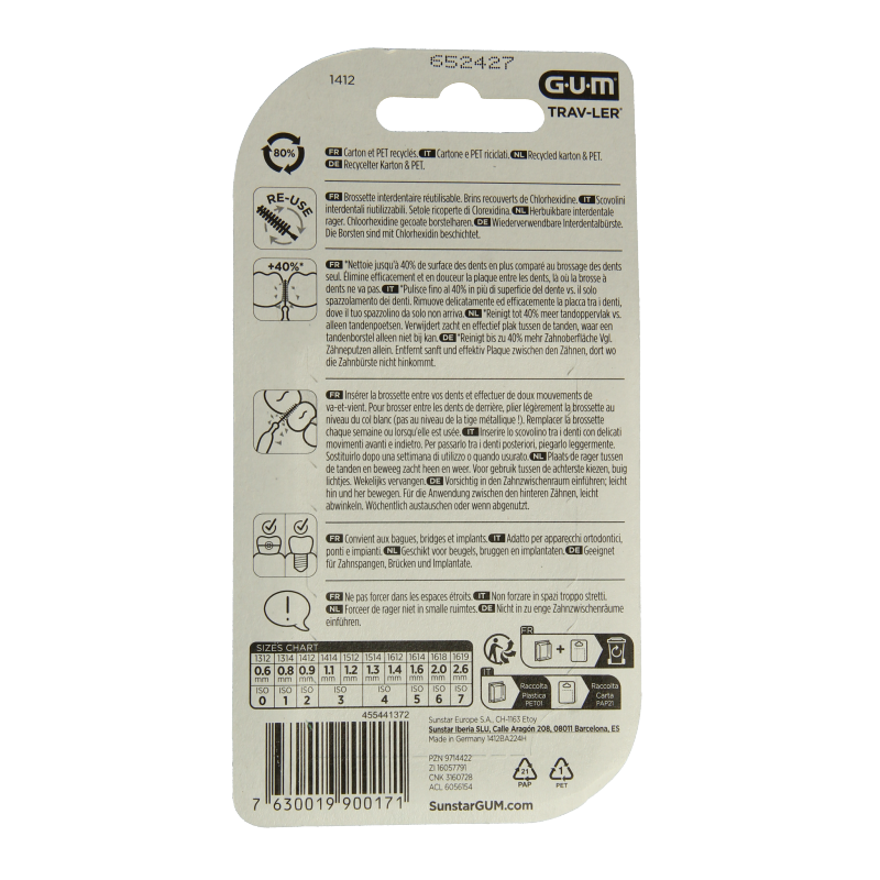 GUM Trav-ler rager 0.9 mm (oranje) - Afbeelding 2