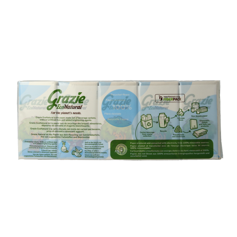 Grazie Natural Zakdoekjes extra soft 10 x 9 zakdoekjes
