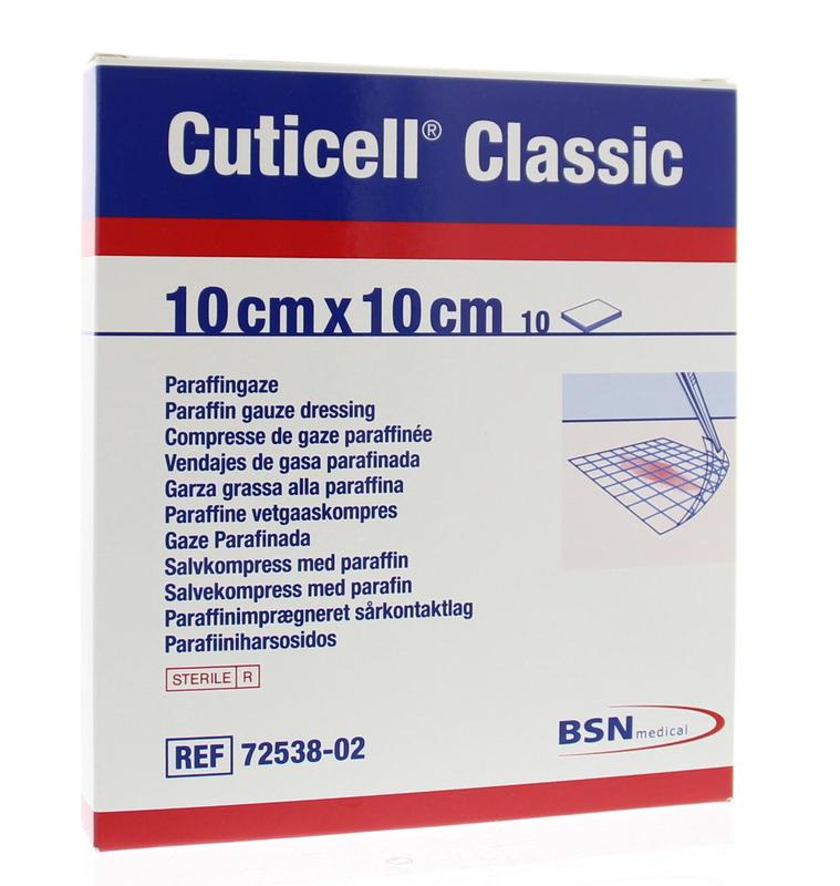 Cuticell Classic paraffine vetgaaskompres 10cm x 10cm