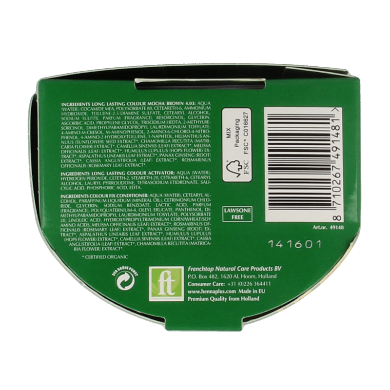 Henna Plus Long lasting colour 4.03 mocha brown - Afbeelding 2