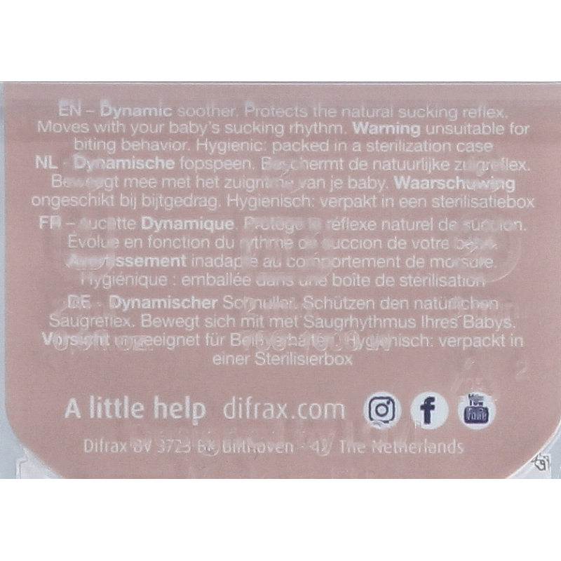 Difrax Fopspeen glow dynamic 0-6 mnd ivory/blush - Afbeelding 3