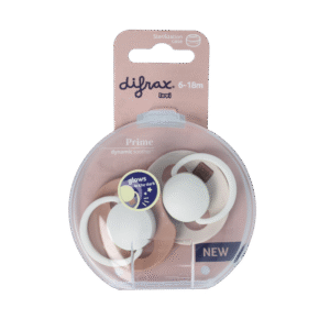 Difrax Fopspeen glow dynamic 6-18  mnd ivory/blush