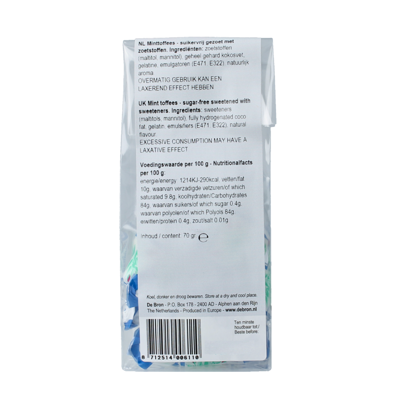 De Bron Mint toffee suikervrij - Afbeelding 2