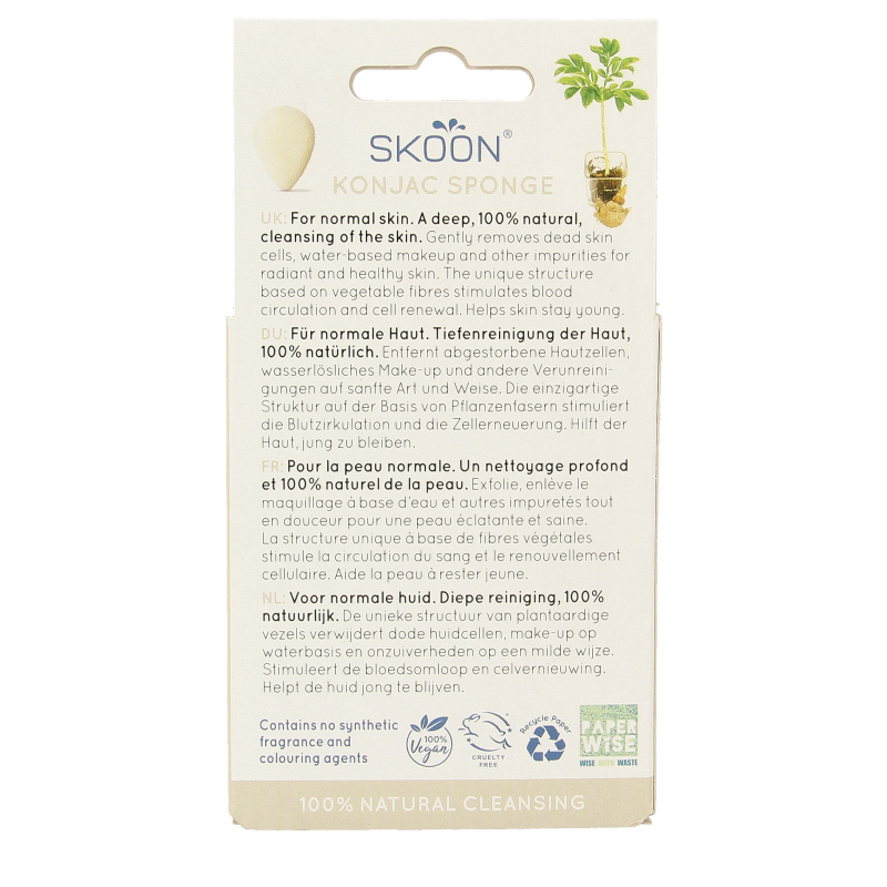 Skoon Konjac spons pure bio - Afbeelding 4