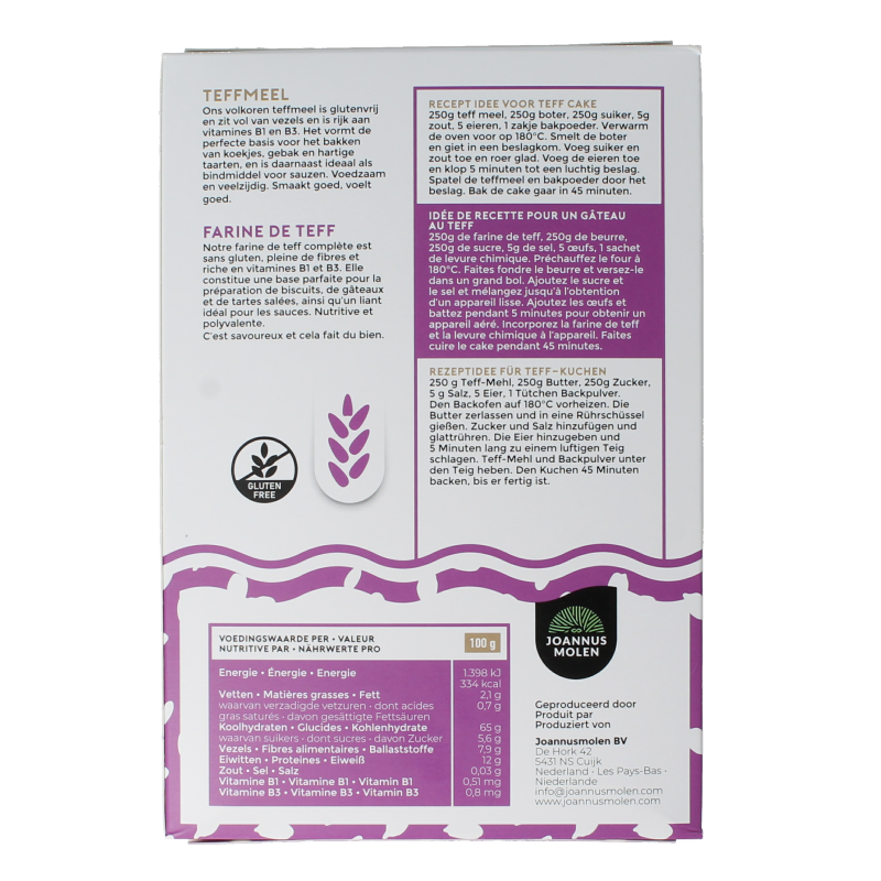 Joannusmolen Teffmeel eerste keuze bio - Afbeelding 3