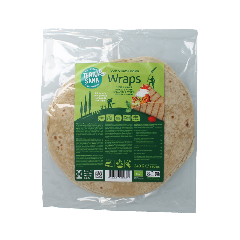 TerraSana Piadina wraps spelt en haver bio