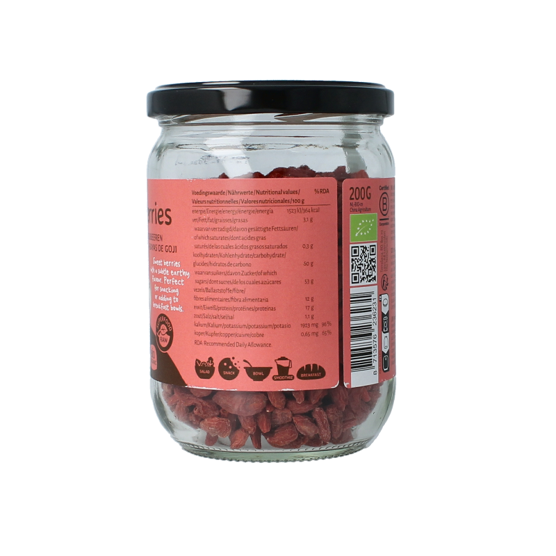 TerraSana Raw goji bessen in glas bio - Afbeelding 4