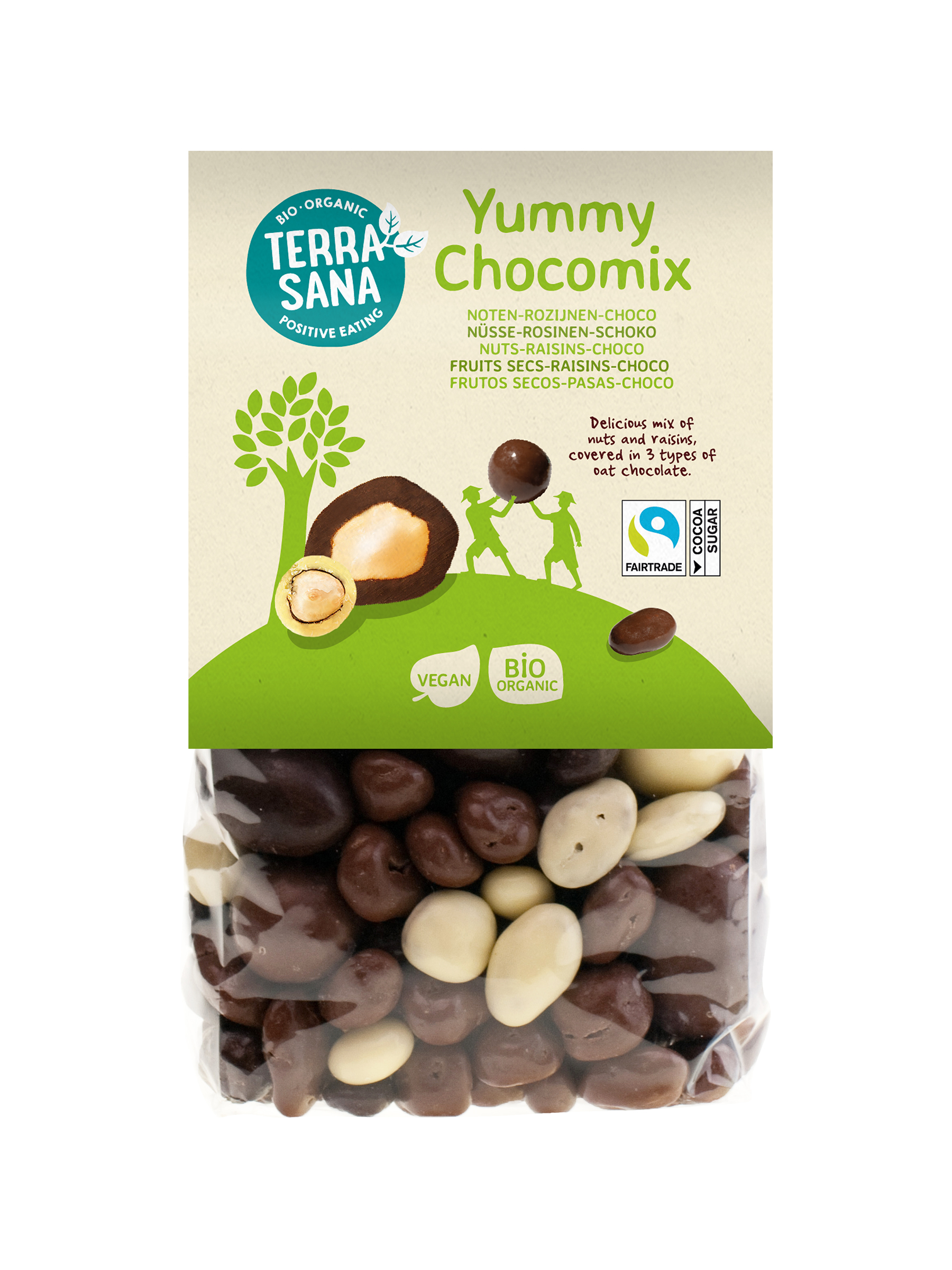 TerraSana Yummy chocomix noten rozijnen choco bio