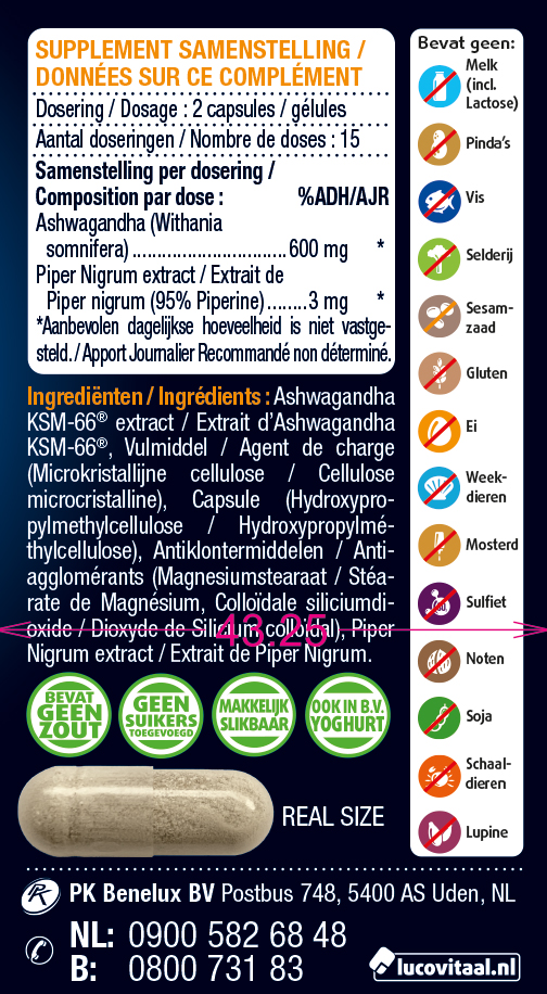 Lucovitaal Ashwagandha KSM-66 - Afbeelding 2